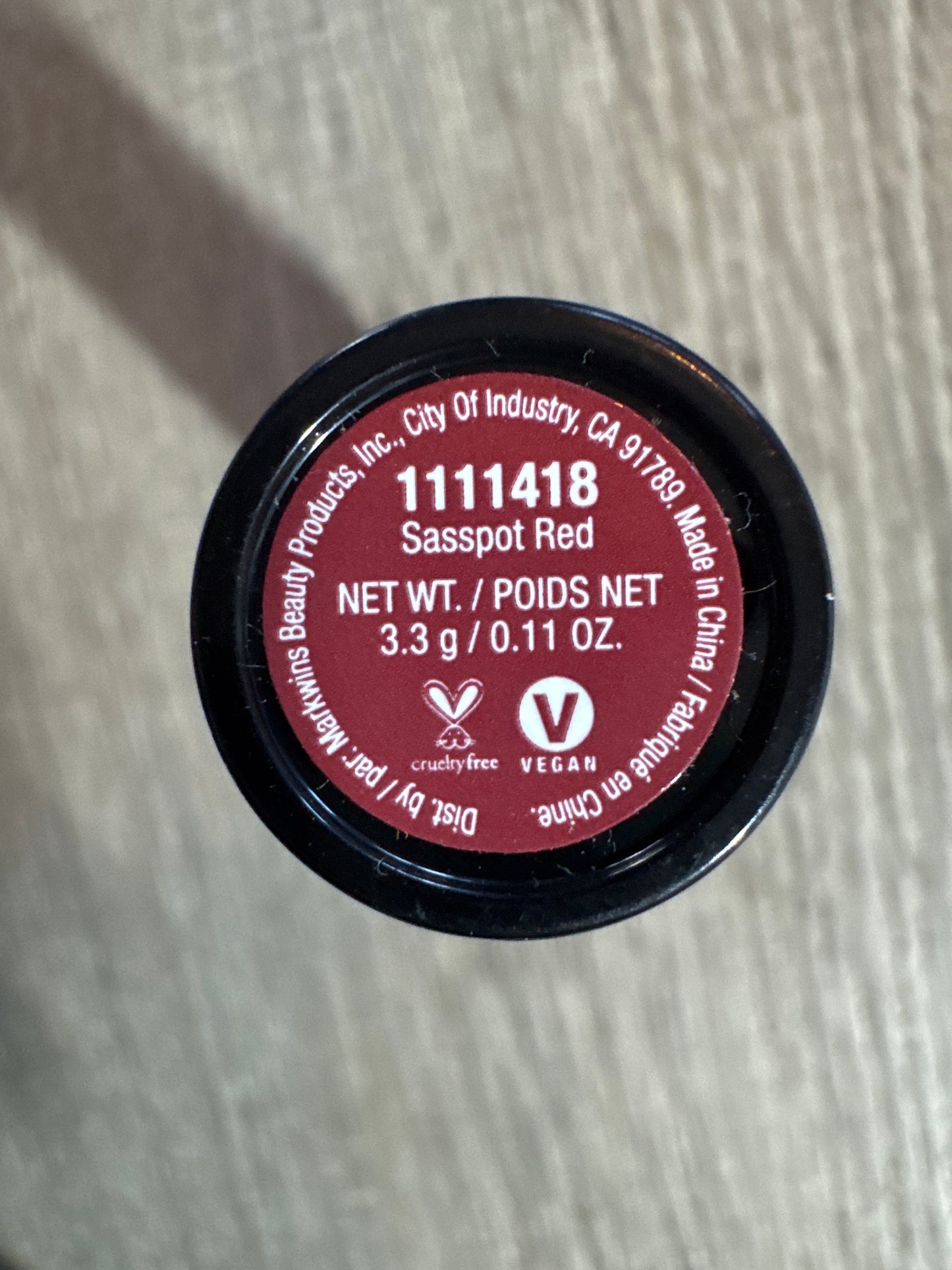 WET N WILD~Sasspot Red (1111418) MegaLast Matte Lipstick