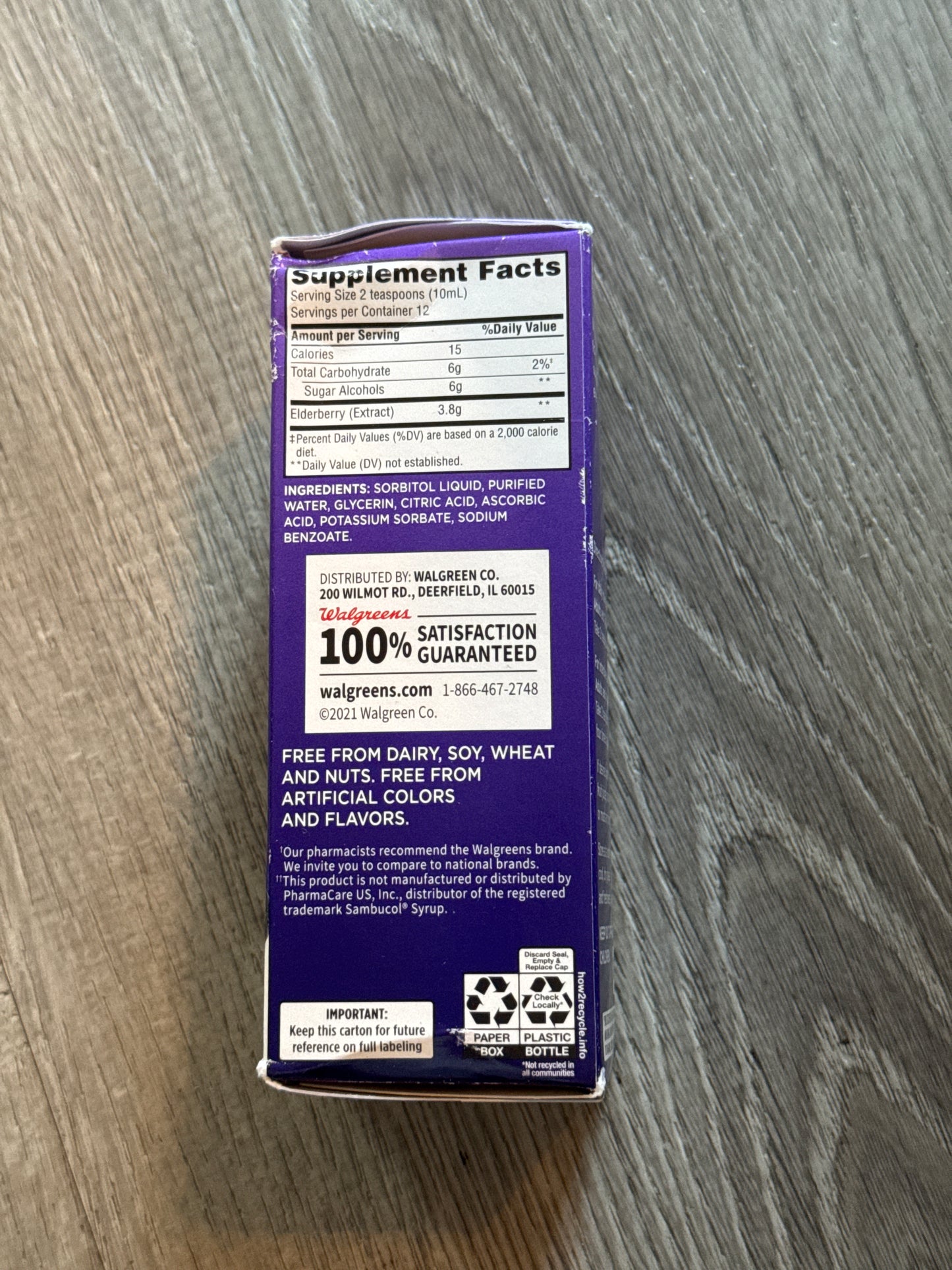 Elderberry Liquid sugar Free 4 fl oz