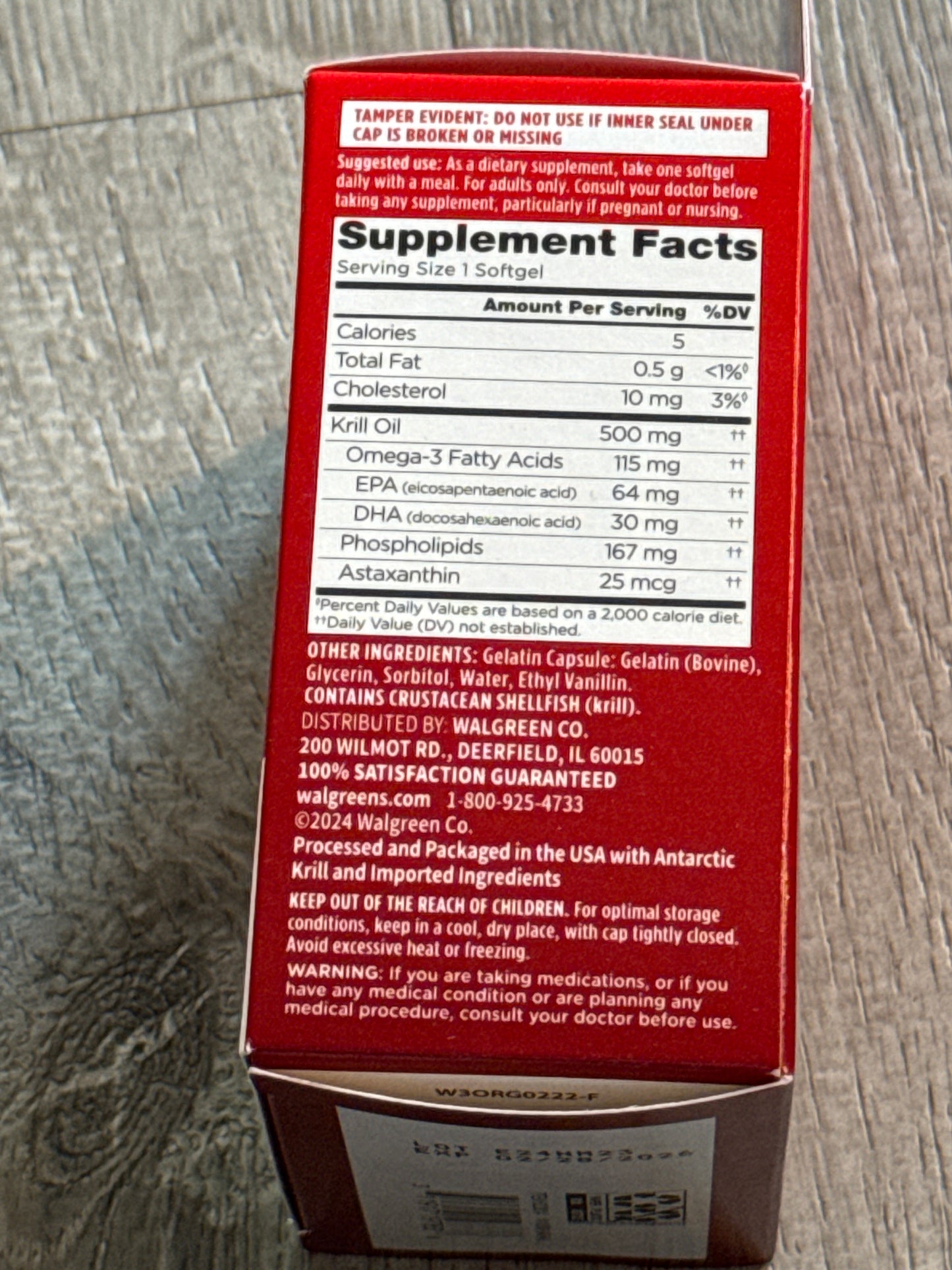 Walgreens Antarctic Krill Oil Ex Strength 500 mg, 40 Softgels Heart Health Small exp 02/2026