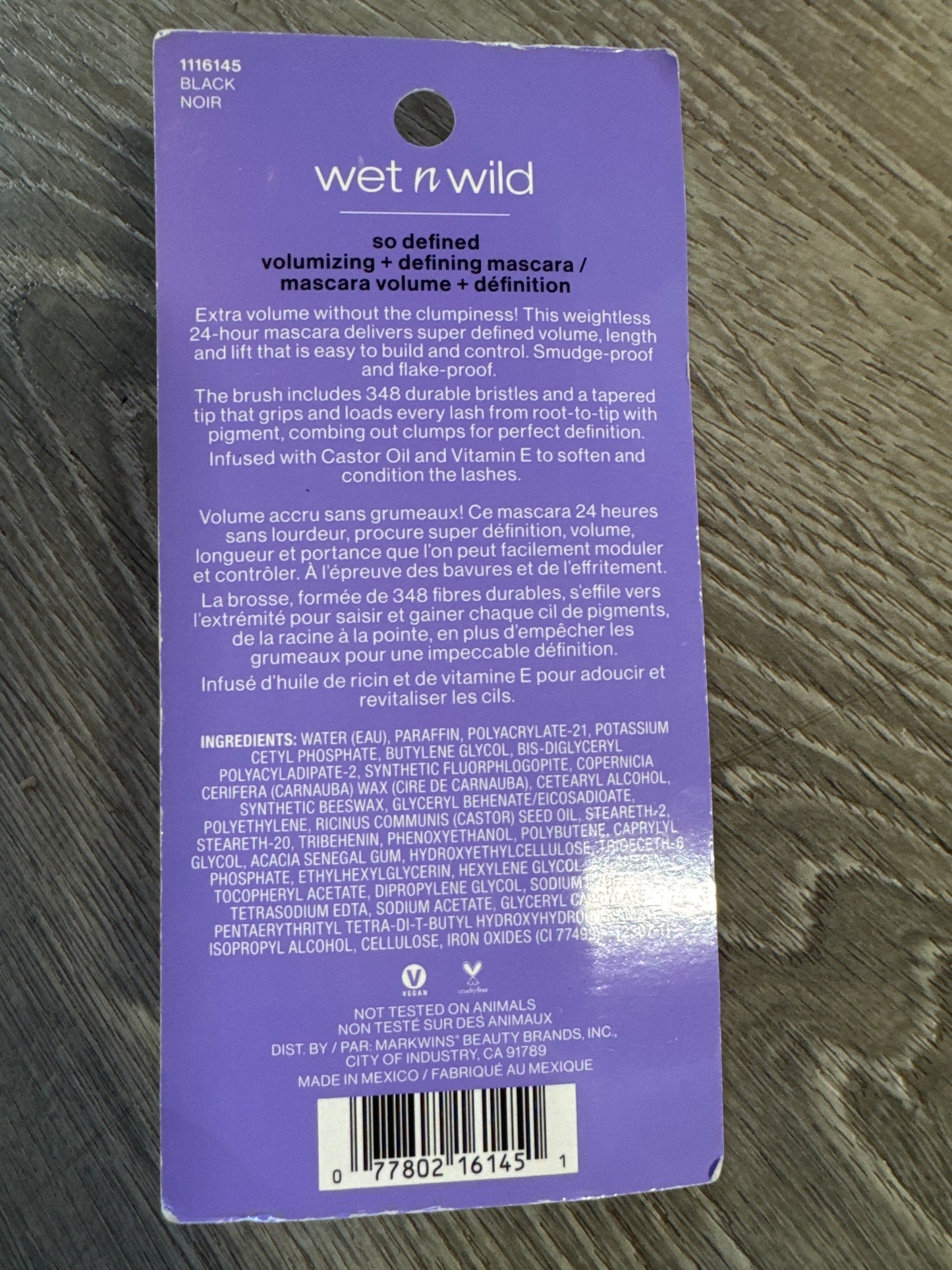 wet n wild So Defined Mascara Volumizing & Lengthining 1116145 Black