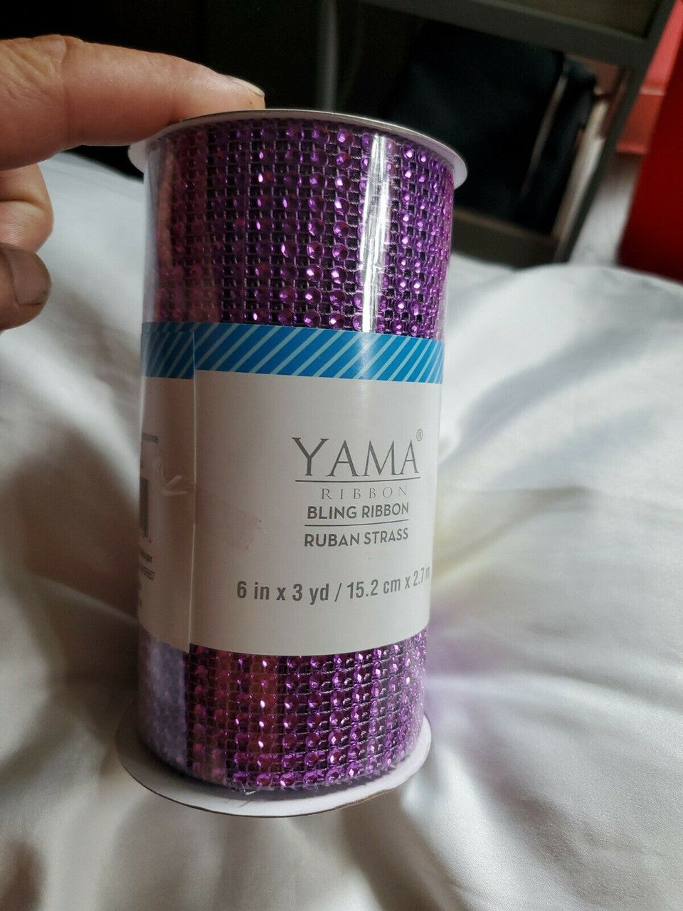 YAMA BLING RIBBON WRAP ROLL CRYSTAL SPARKLE RUBAN STRASS 6"×3YD