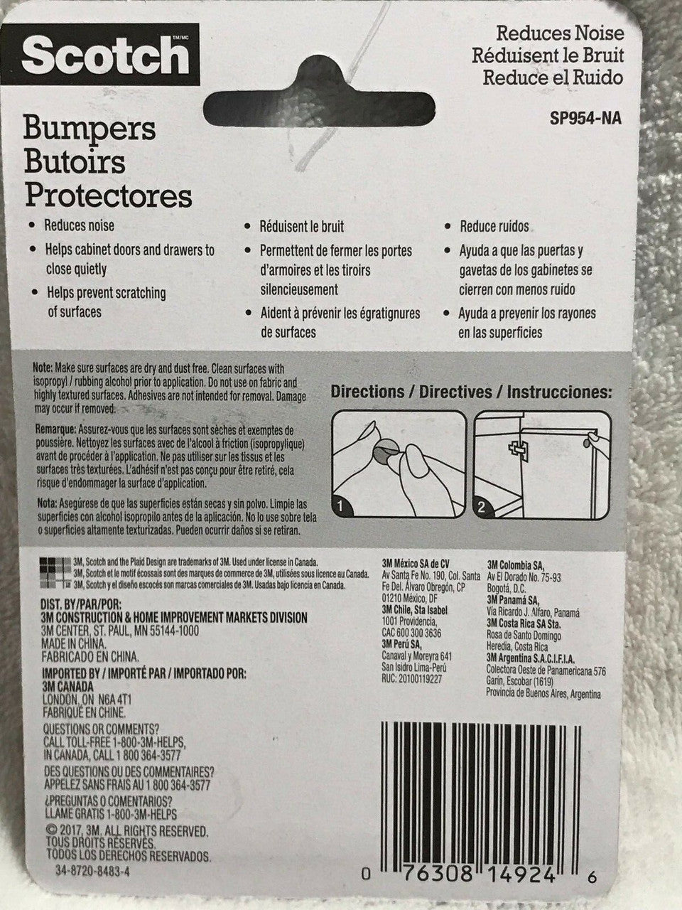 100 pcs (5 pcks) 3M Scotch Bumpers SQUARE Clear 1/2" cabinets & more