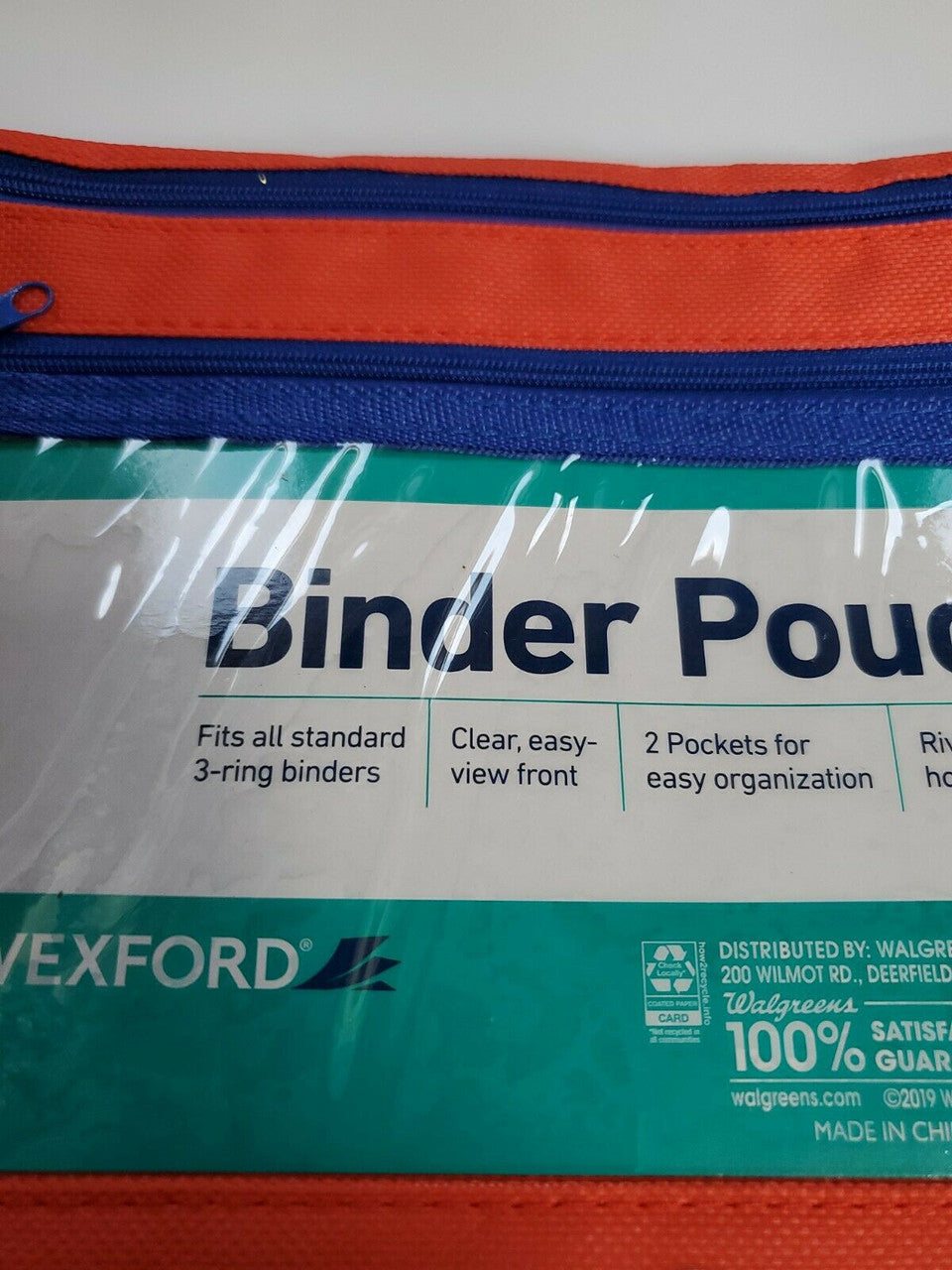 1 X Wexford Fabric Carry-All Zipper Pencil Case RED