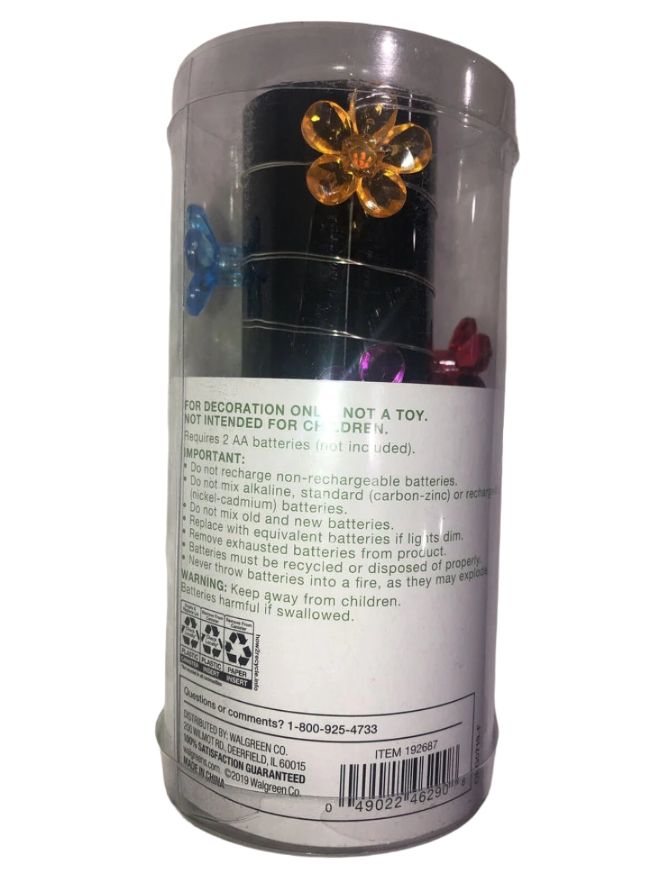 Mini LED wire lights with flower caps in plastic container – Festive Voice Fashion assortment