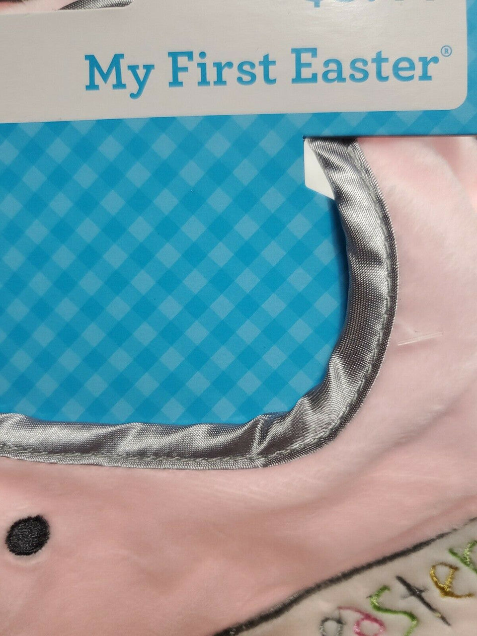 "MY FIRST EASTER" PINK ELEPHANT GRAY EAR