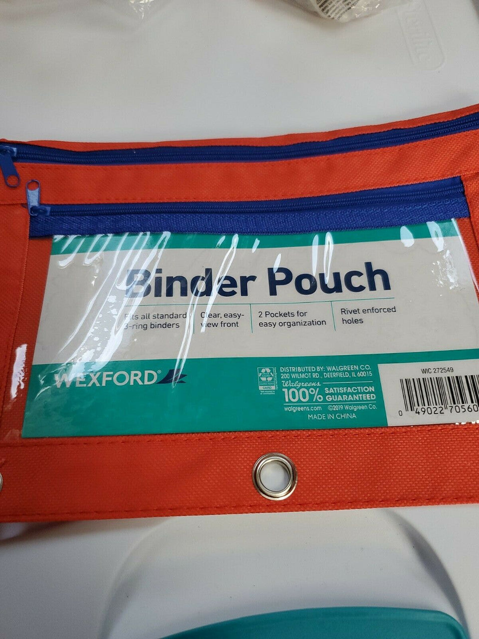 1 X Wexford Fabric Carry-All Zipper Pencil Case RED