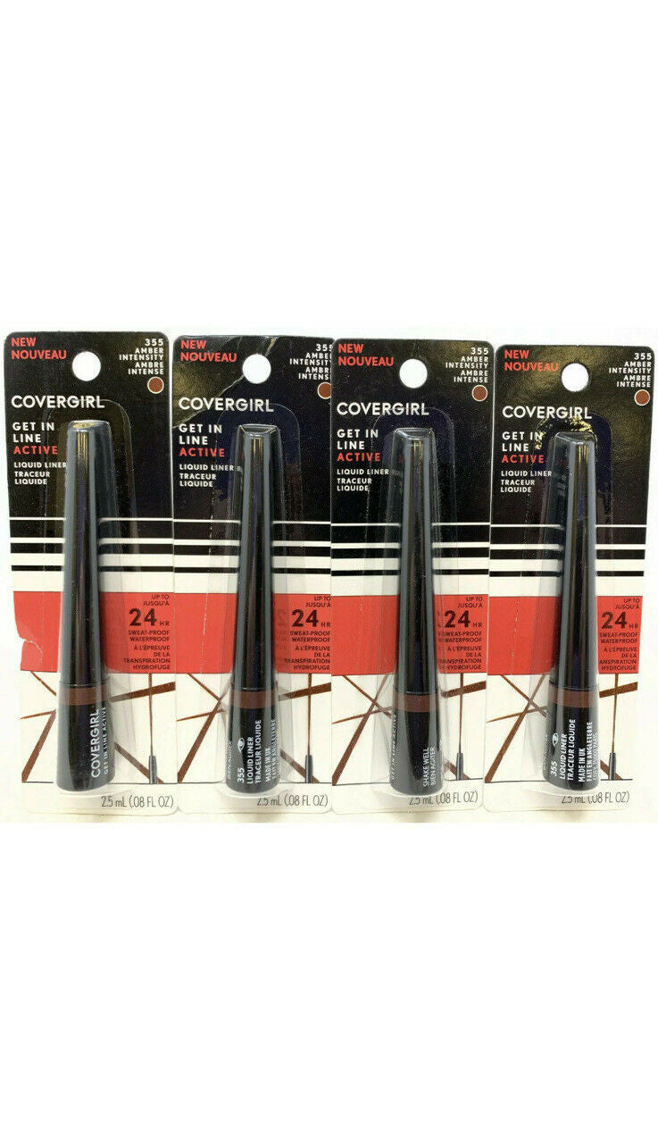 (4) Covergirl Get In Line Active Liquid Liner 355 - Amber Intensity