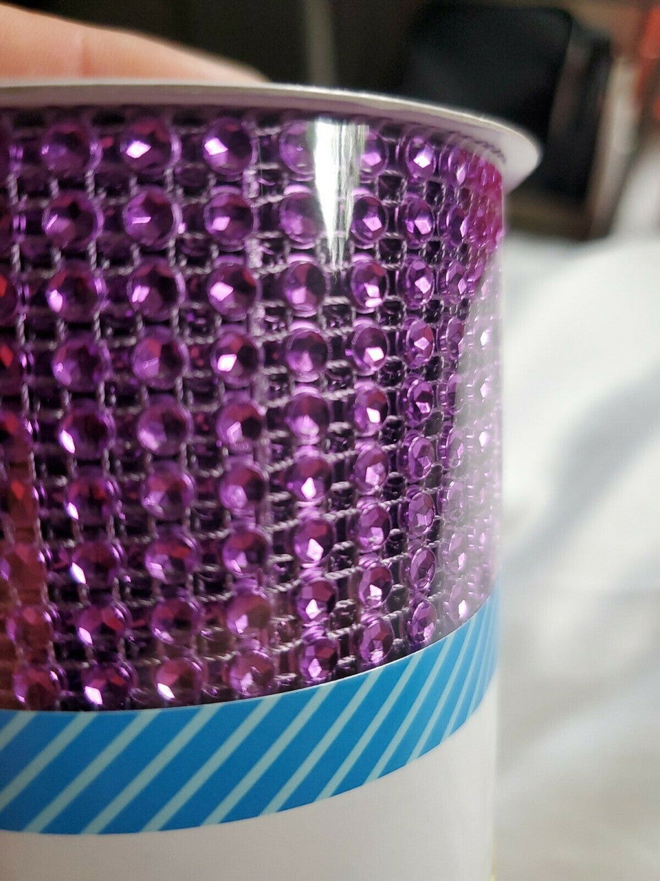 YAMA BLING RIBBON WRAP ROLL CRYSTAL SPARKLE RUBAN STRASS 6"×3YD