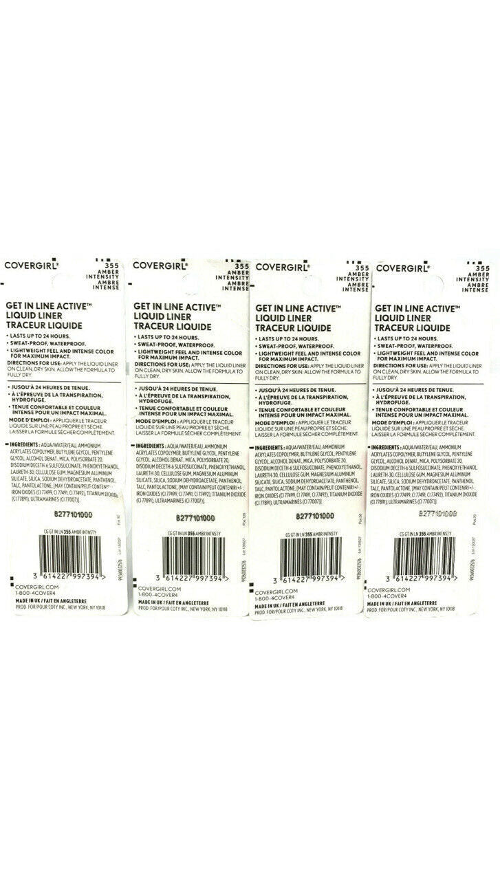 (4) Covergirl Get In Line Active Liquid Liner 355 - Amber Intensity