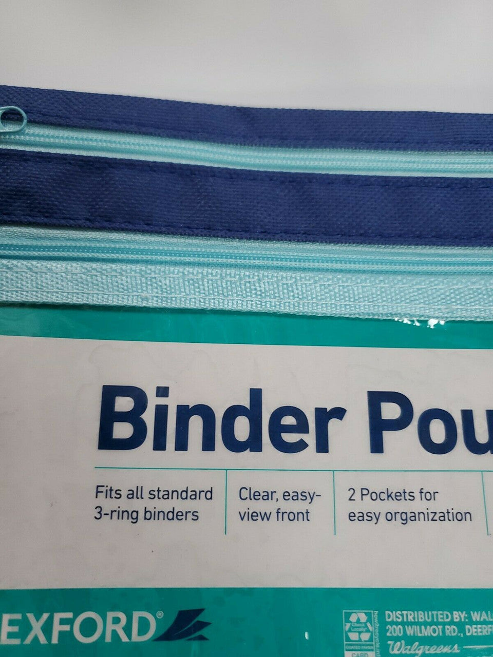 1 X Wexford Fabric Carry-All Zipper Pencil Case BLUE