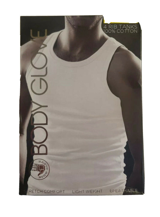 Body Glove Tank T-Shirts White Gray Black 4 Pack Stretch Cotton Men’s Large