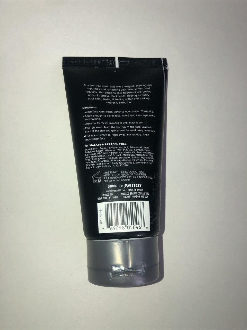 Swissco Men's Own Tea Tree Purifying Peel-Off Mask 5.07 oz