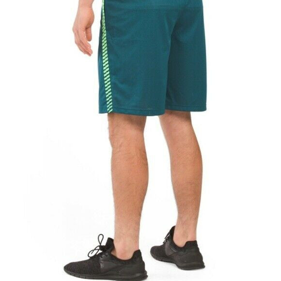 UA Under Armour Men's Tech Mesh Graphic Shorts Tourmaline Teal Steel M L XL