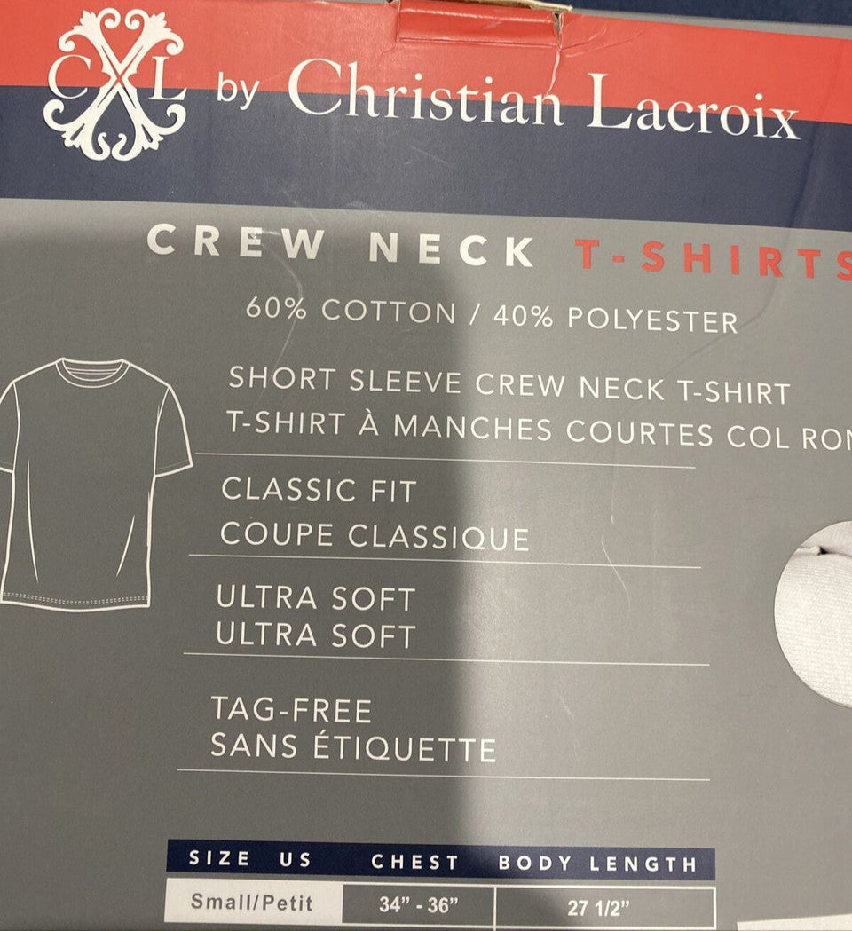 Christian Lacroix CXL Men's 3-Pack Crew Neck T-Shirts – Classic Fit, Size L, White