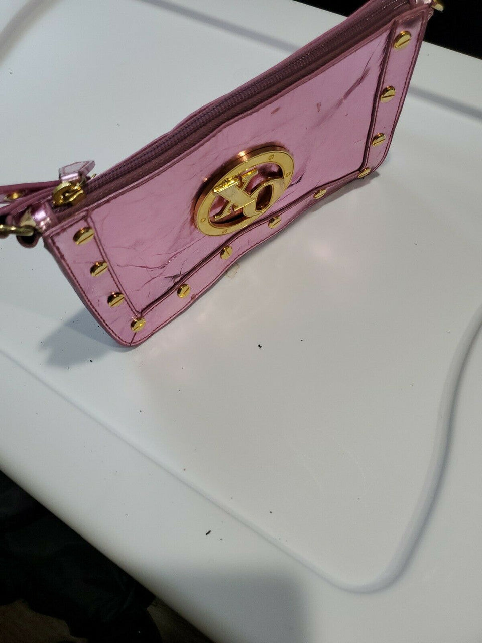 XOXO Pink Vinyl Purse Throw bag Play bag Dress up Play