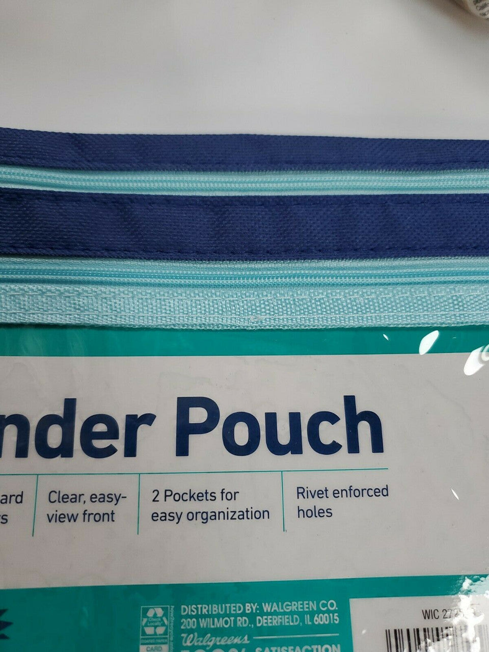 1 X Wexford Fabric Carry-All Zipper Pencil Case BLUE