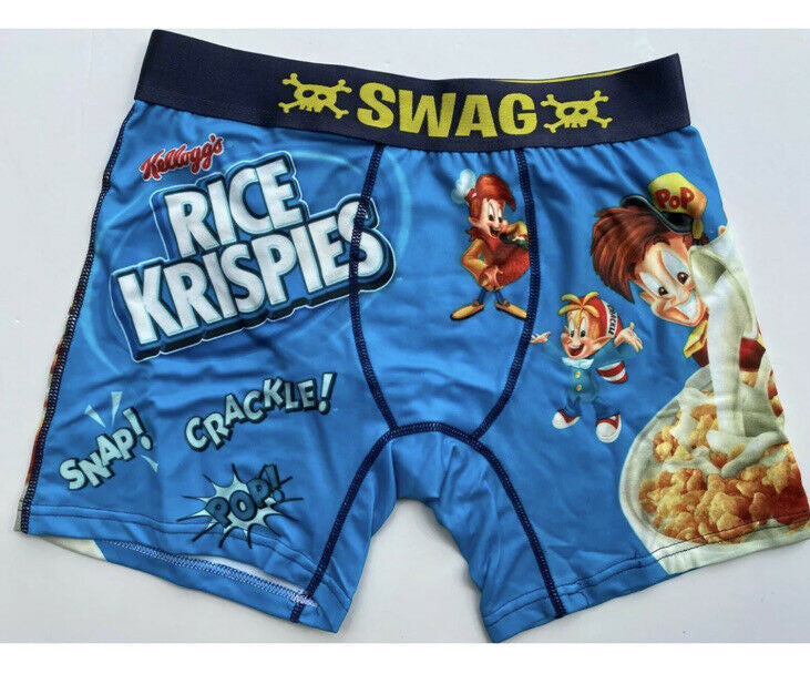 SWAG Men's Kellogg's Rice Krispies Cereal Boxer Brief Shorts 36-38 Sz L