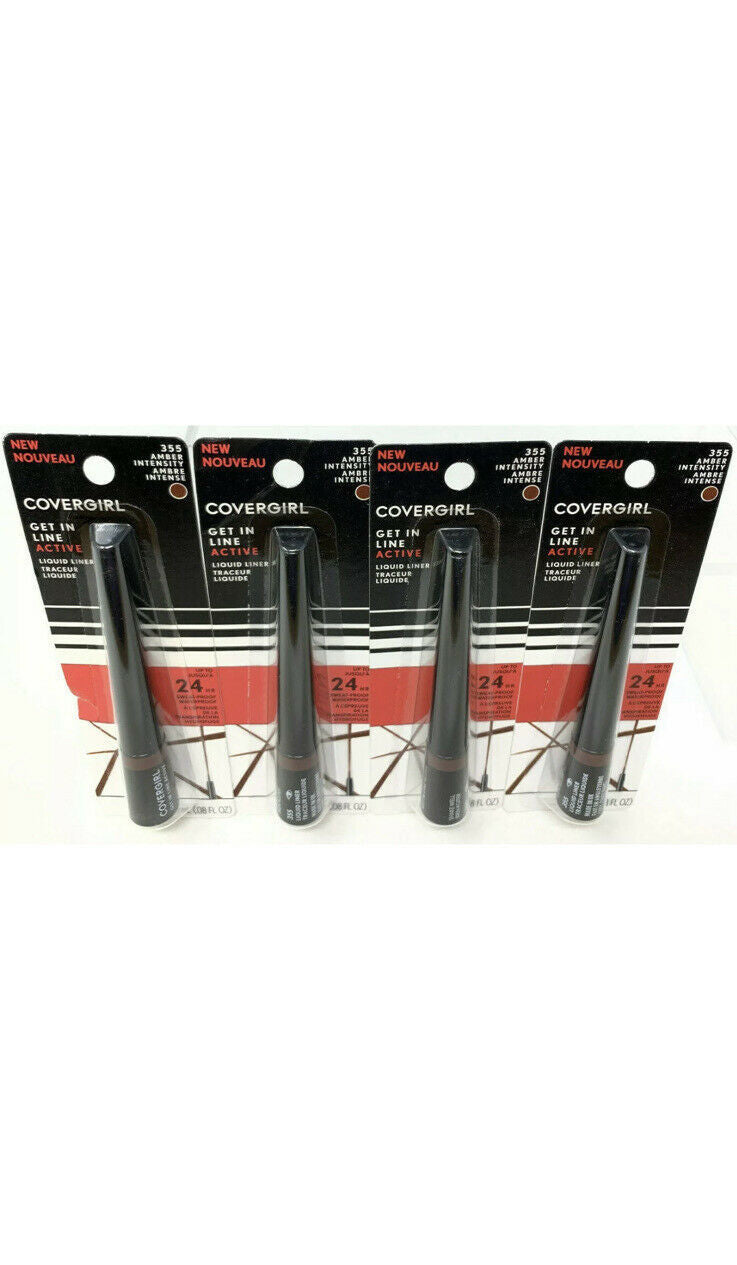 (4) Covergirl Get In Line Active Liquid Liner 355 - Amber Intensity