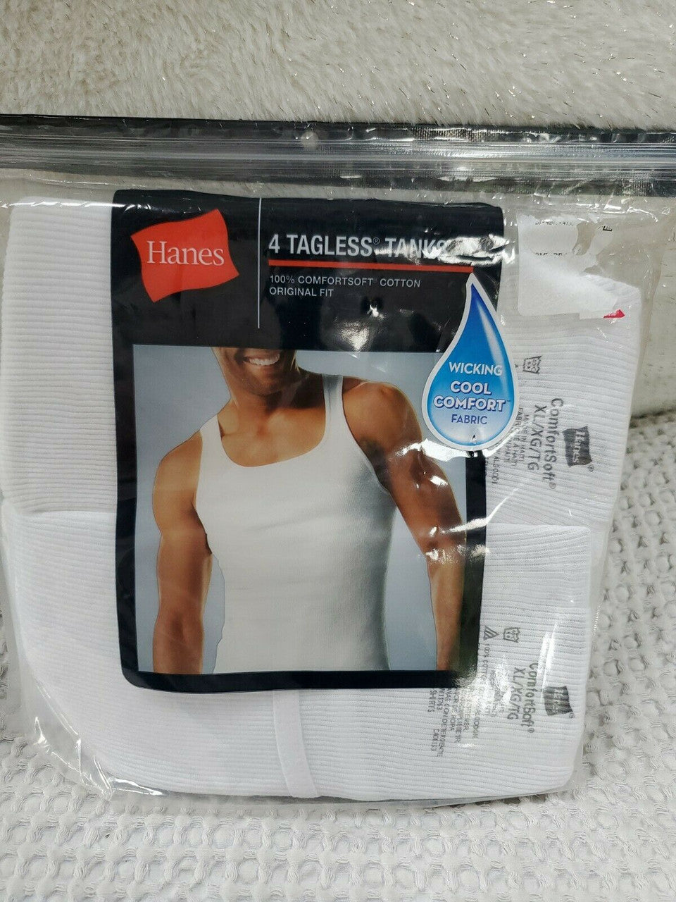 HANES Men's Comfortsoft Tanks pack of 4 100% cotton Tagless