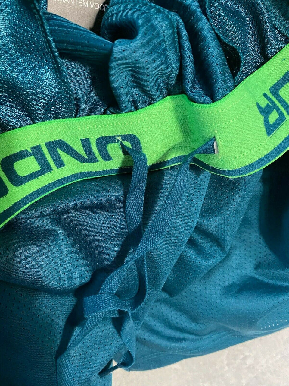 UA Under Armour Men's Tech Mesh Graphic Shorts Tourmaline Teal Steel M L XL