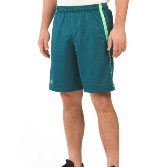 UA Under Armour Men's Tech Mesh Graphic Shorts Tourmaline Teal Steel M L XL