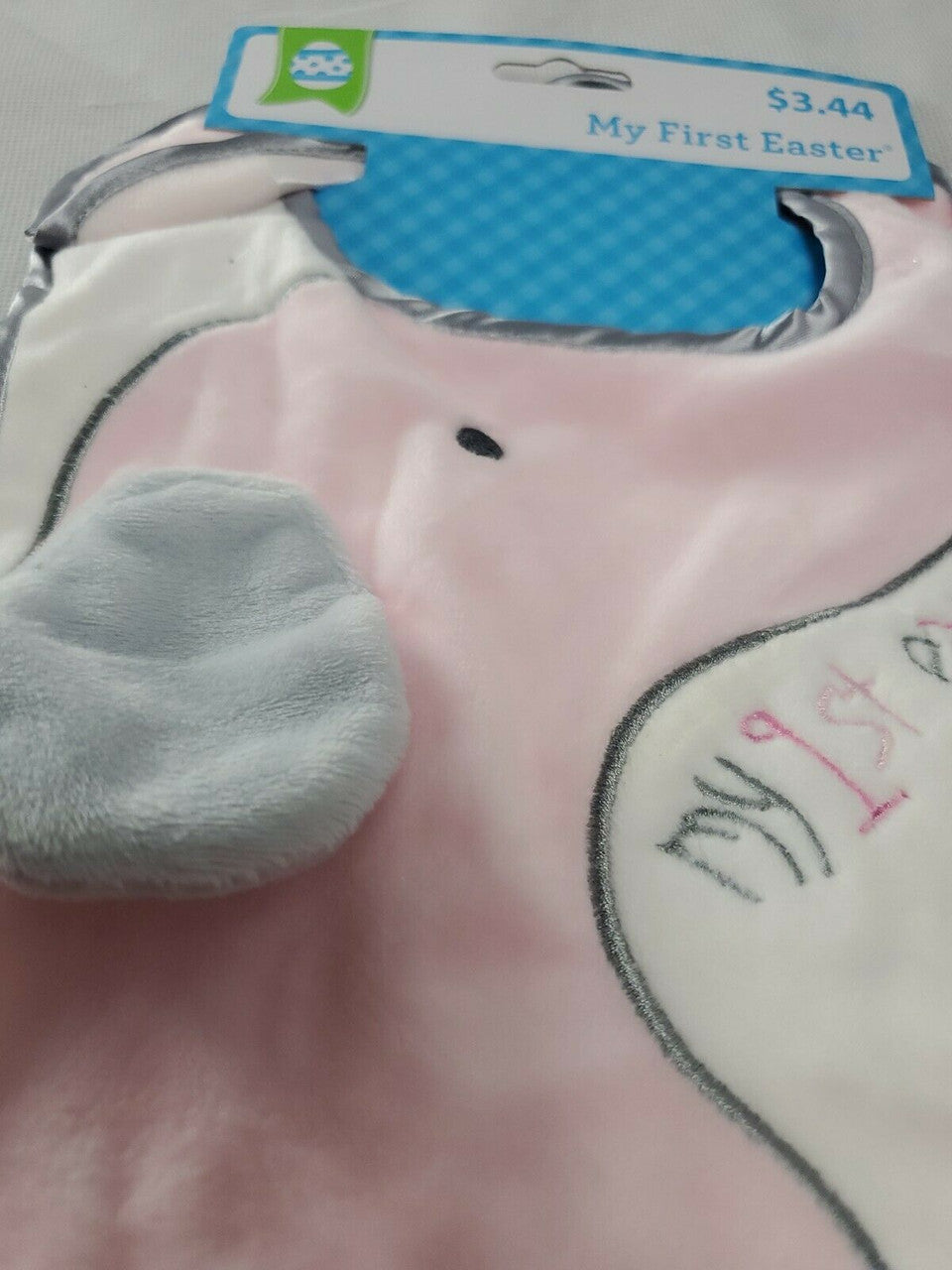 "MY FIRST EASTER" PINK ELEPHANT GRAY EAR