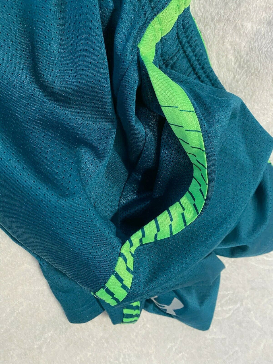 UA Under Armour Men's Tech Mesh Graphic Shorts Tourmaline Teal Steel M L XL