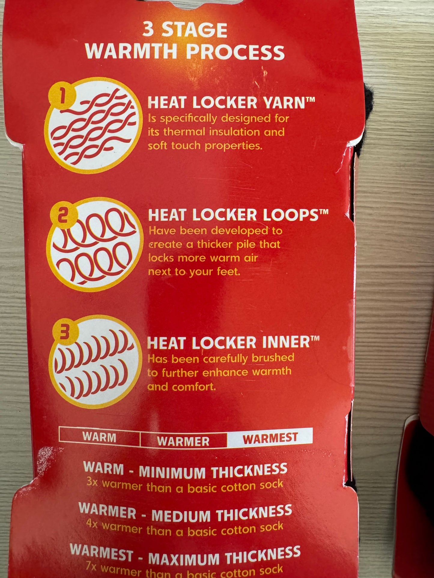 Heat Lockers warmest max thickness unisex thermal socks with brushed lining and red packaging