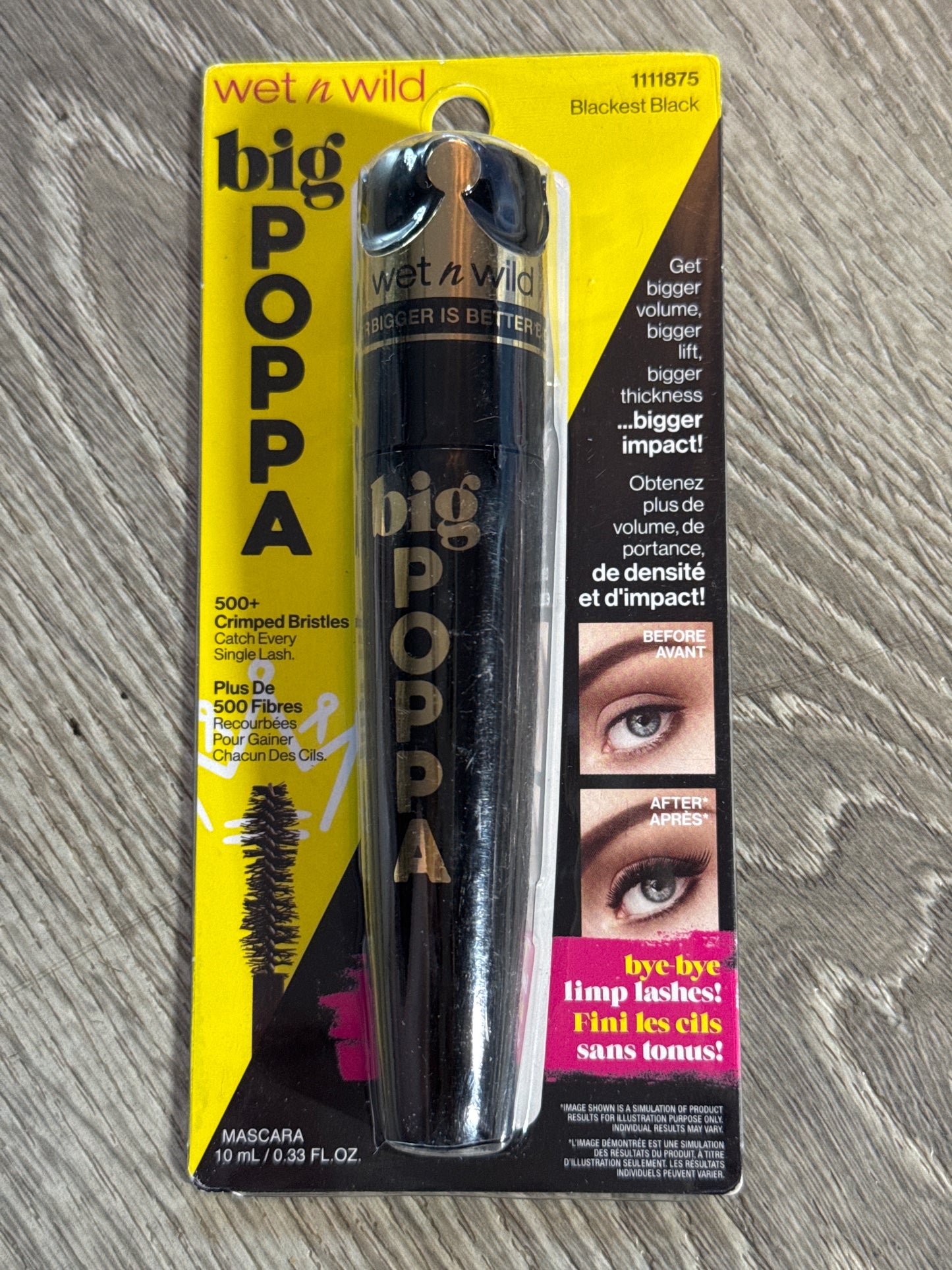 Wet n Wild BIG POPPA Volumizing & Lengthening Mascara, BLACKEST BLACK