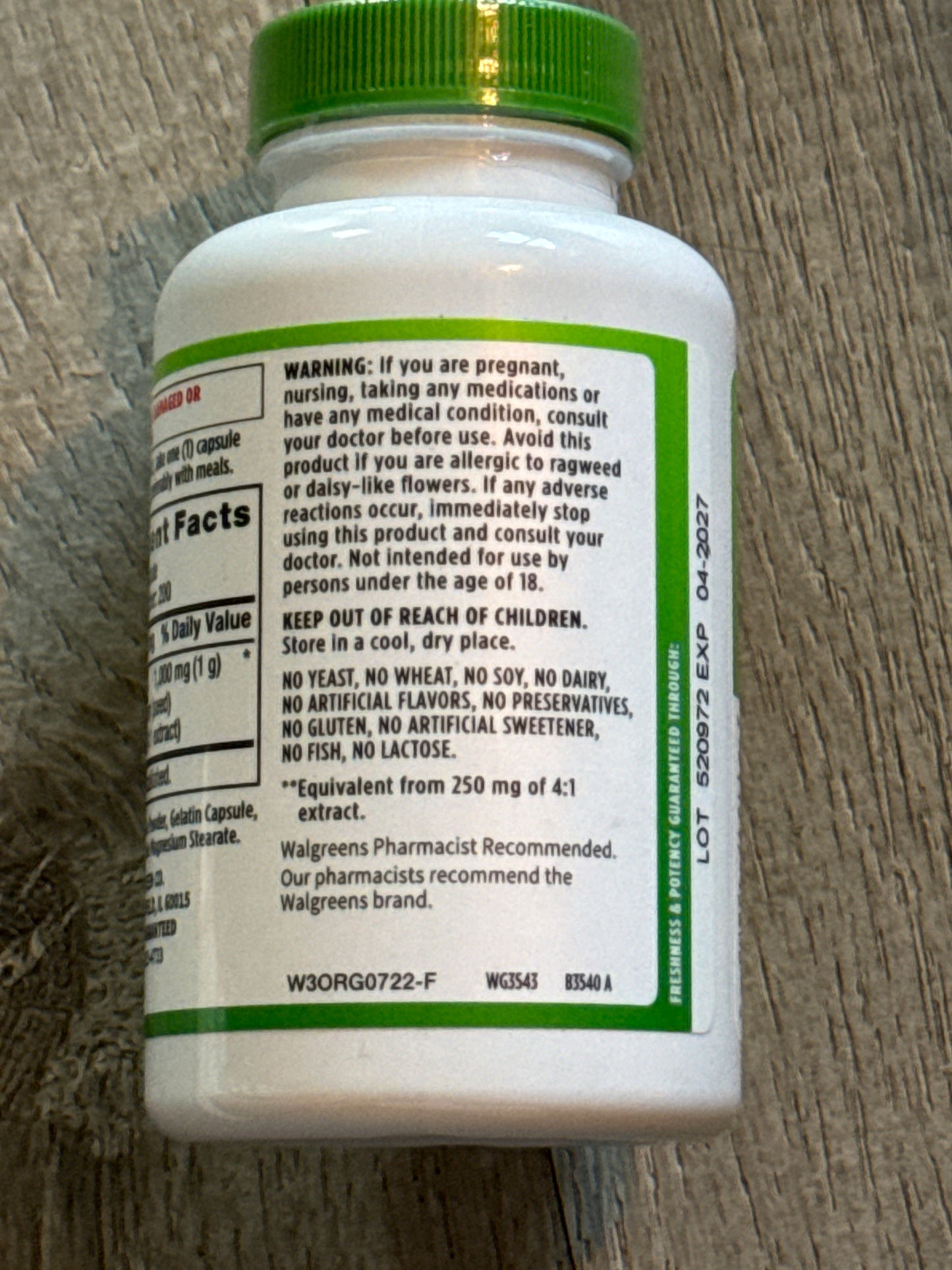 Walgreens Free+Pure Milk Thistle Extract 1000 Mg, 200 Capsules exp 04/2027