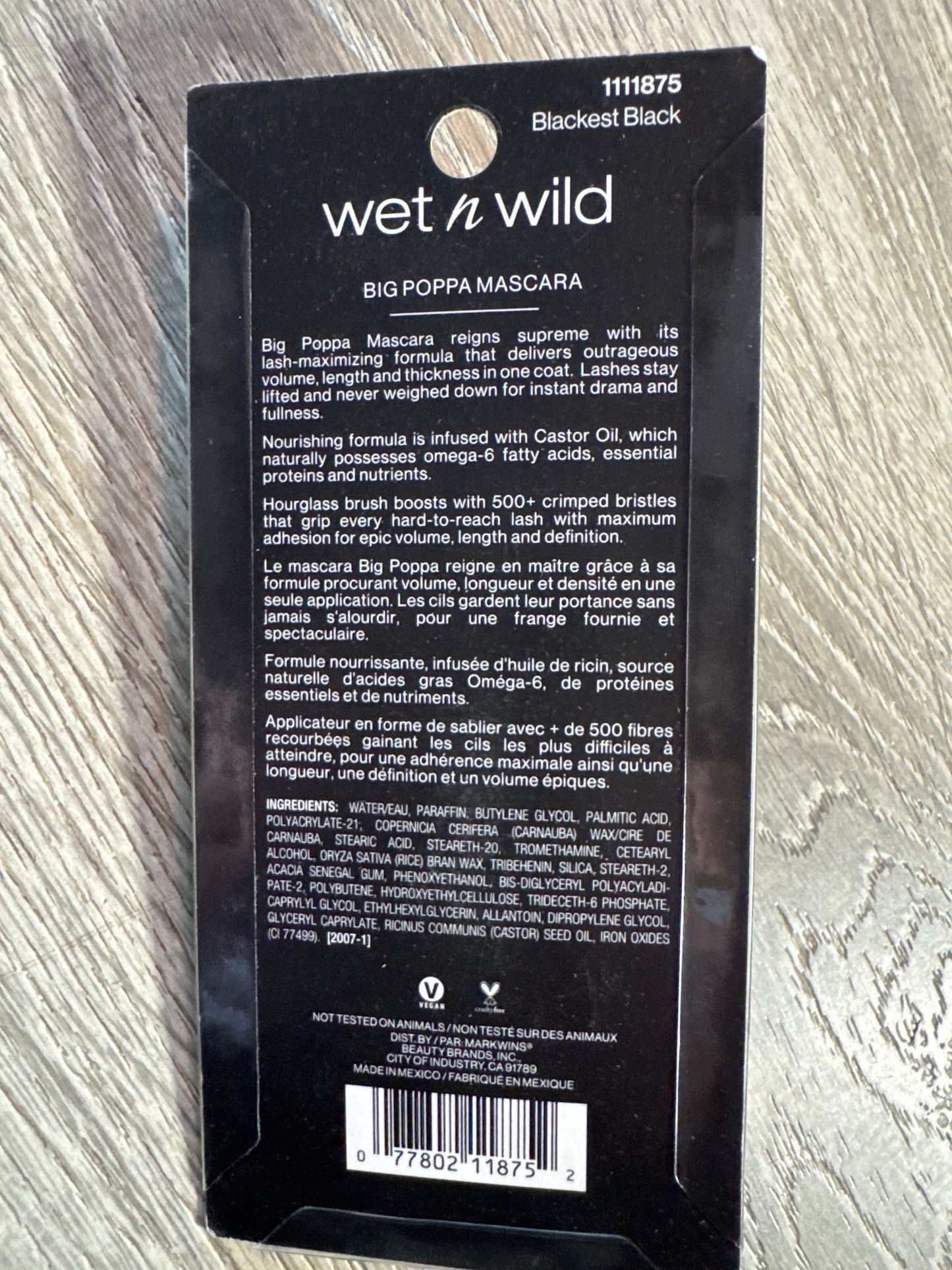 Wet n Wild BIG POPPA Volumizing & Lengthening Mascara, BLACKEST BLACK