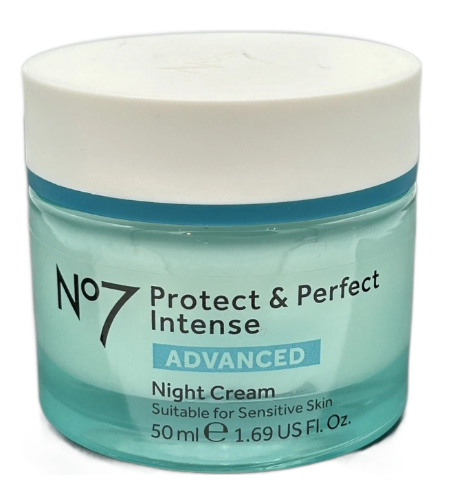 No7 Protect & Perfect Intense Advanced Night Cream 1.69oz jar – anti-aging night cream for lines and wrinkles