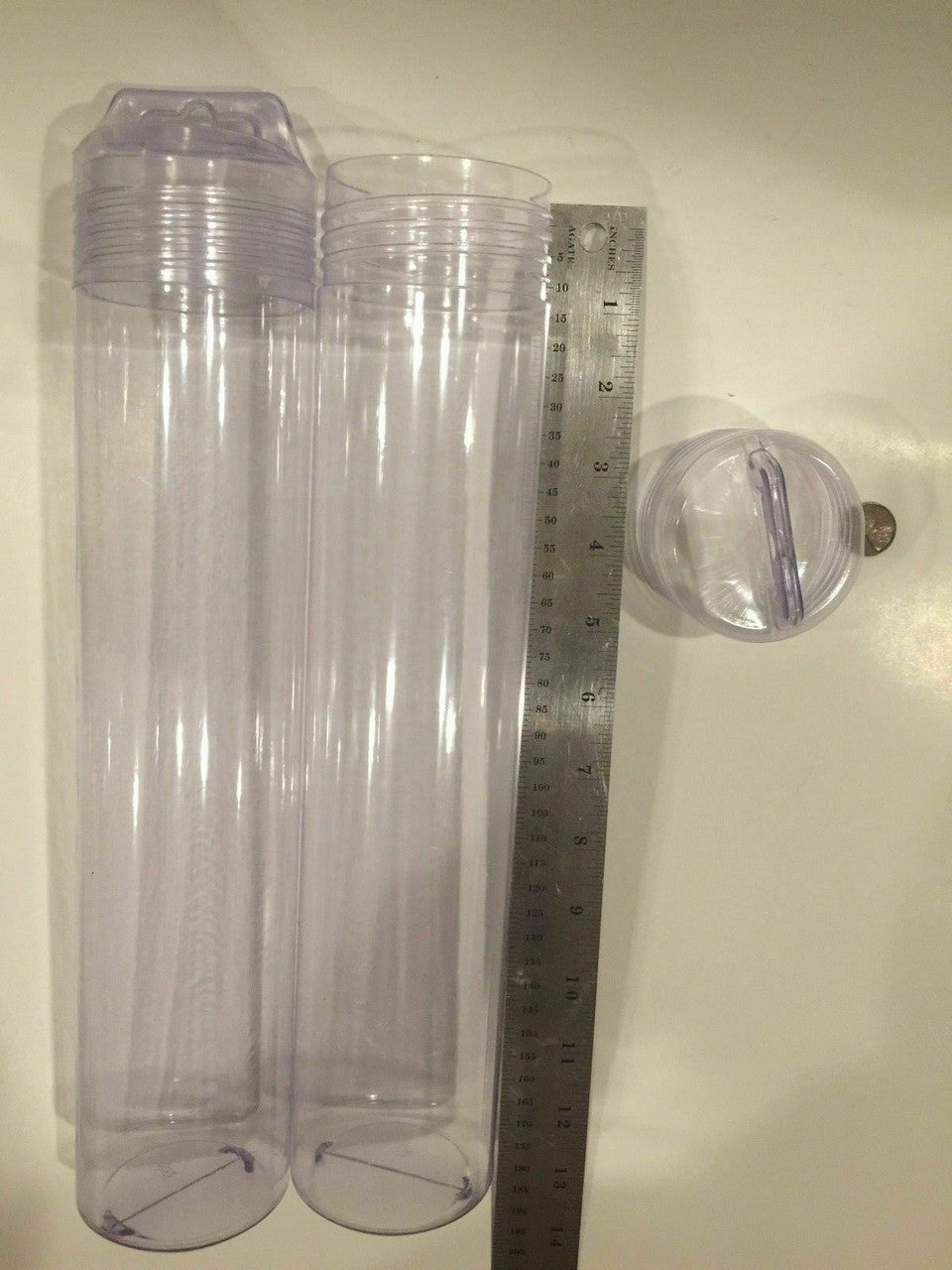 1 pc Plastic Tube Clear w/ Hang Cap Container Storage XL