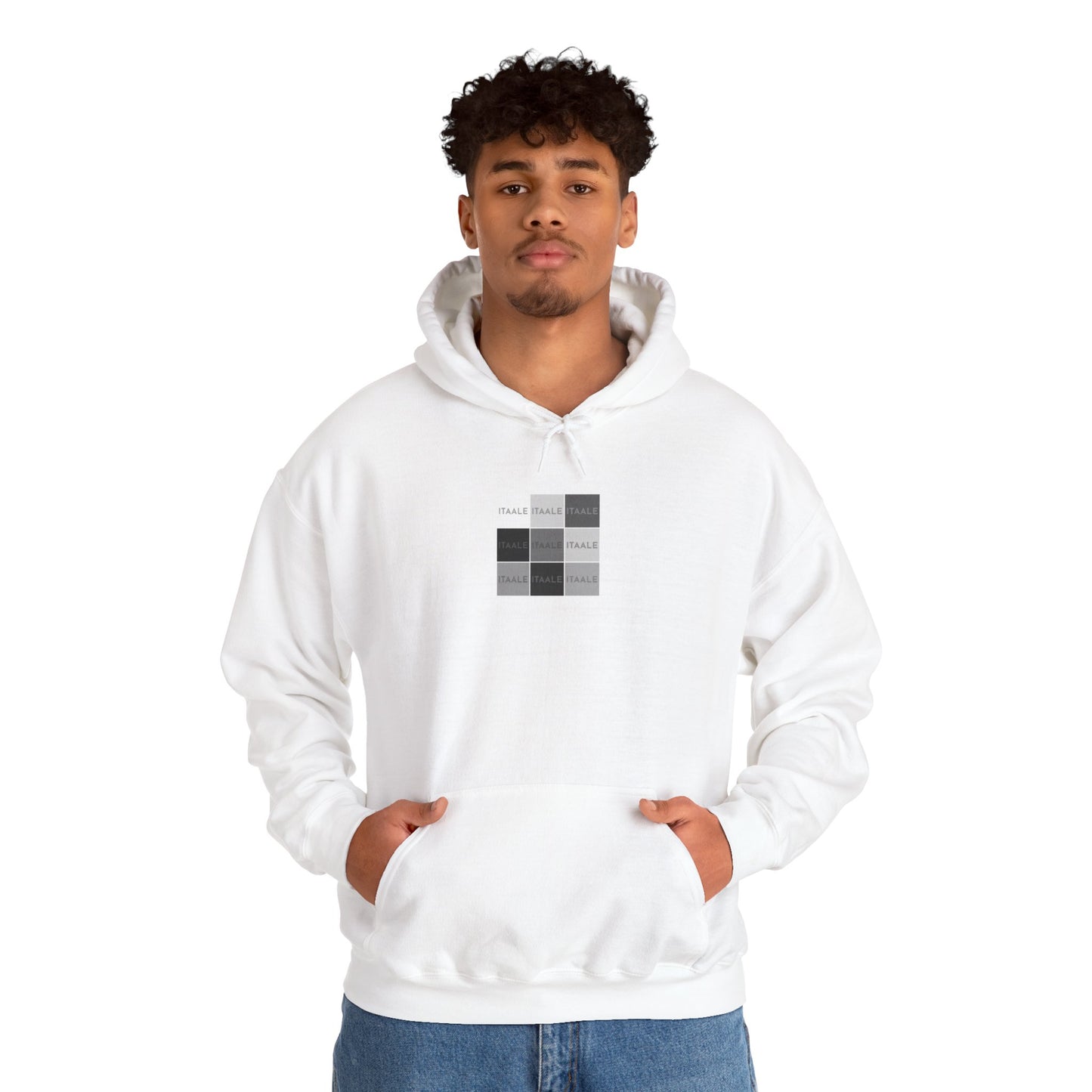 ITAALE unisex hoodie with minimalist front print and cozy kangaroo pocket