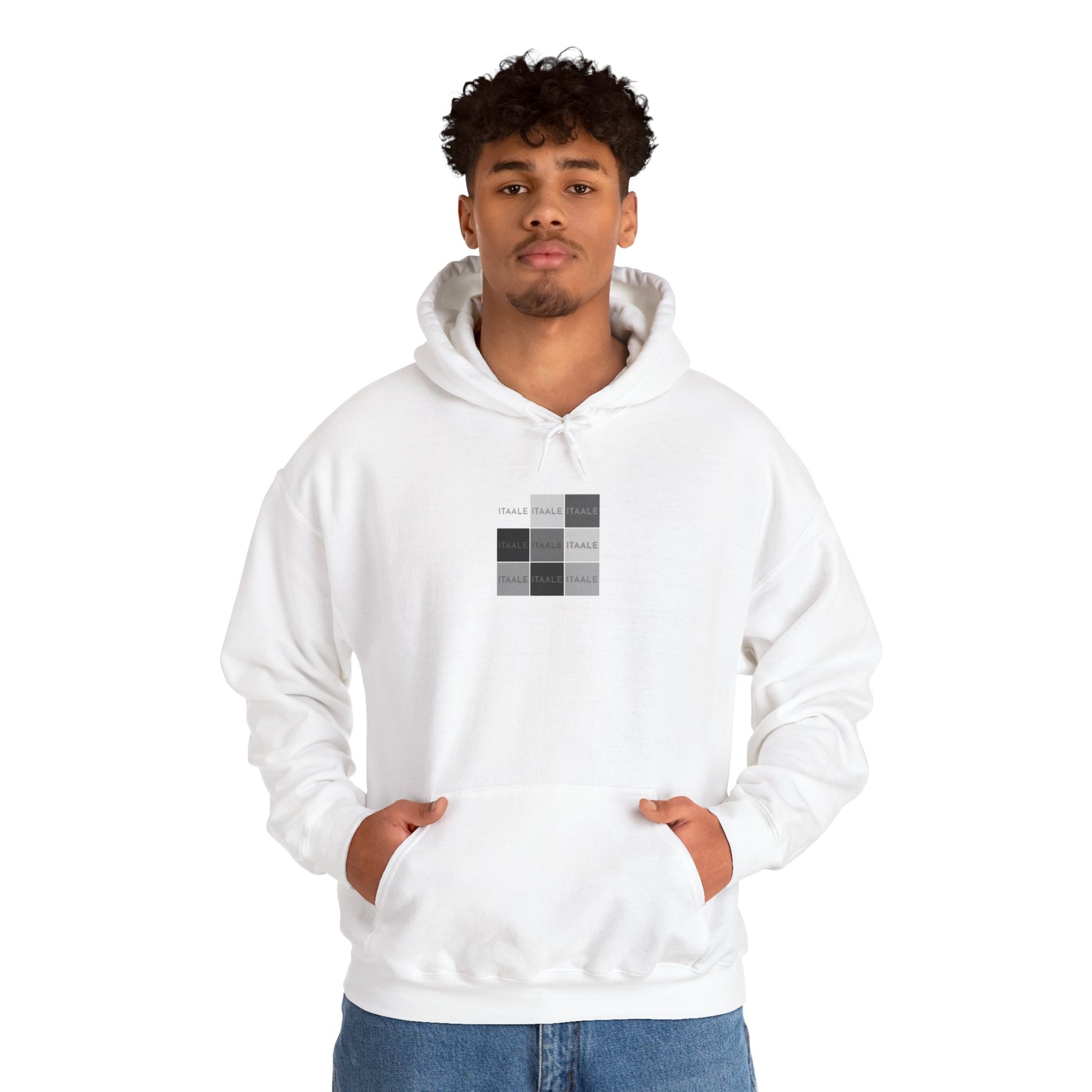 ITAALE unisex hoodie with minimalist front print and cozy kangaroo pocket