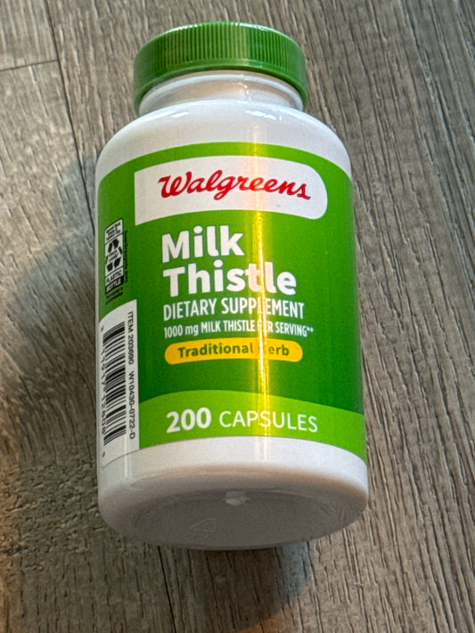 Walgreens Free+Pure Milk Thistle Extract 1000 Mg, 200 Capsules exp 04/2027