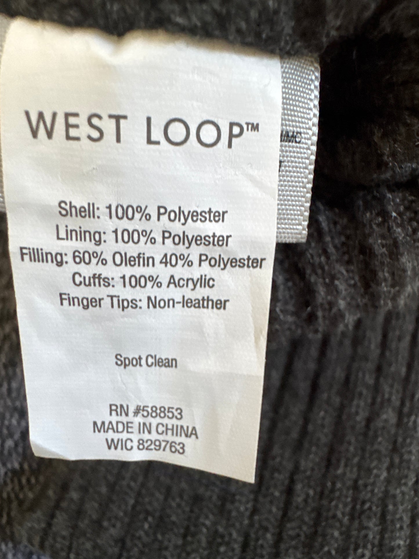 Set of 2 pairs West Loop 3M Thinsulate knit gloves in heather gray, one size