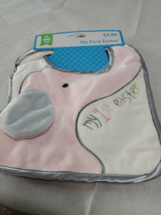 "MY FIRST EASTER" PINK ELEPHANT GRAY EAR