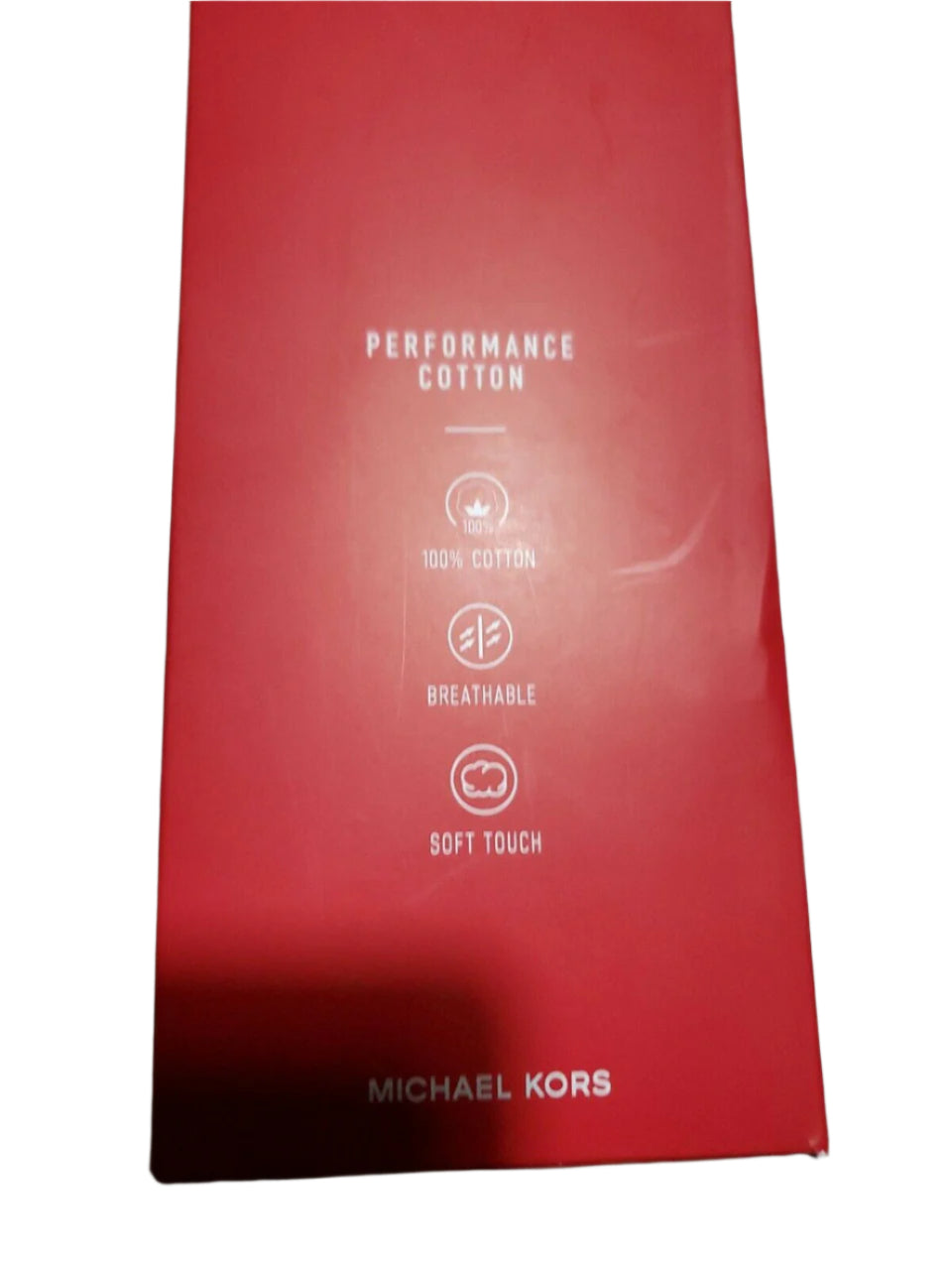 Michael Kors men's 4-pack white cotton crew neck undershirts in red and white packaging, size Large.