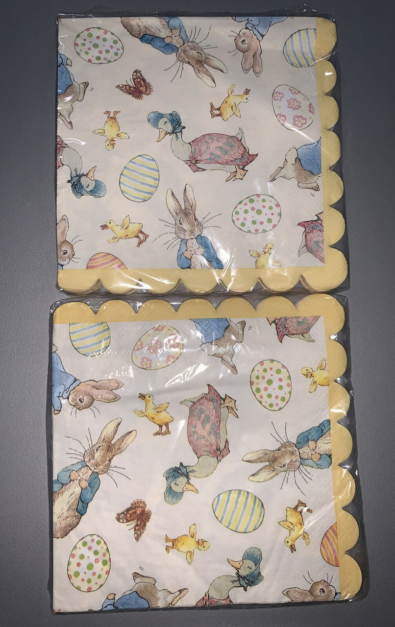 Peter Rabbit Beatrix Potter Happy Easter Napkins 20 Napkins Per Pack Lot Of 2