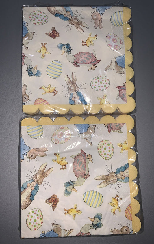 Peter Rabbit Beatrix Potter Happy Easter Napkins 20 Napkins Per Pack Lot Of 2
