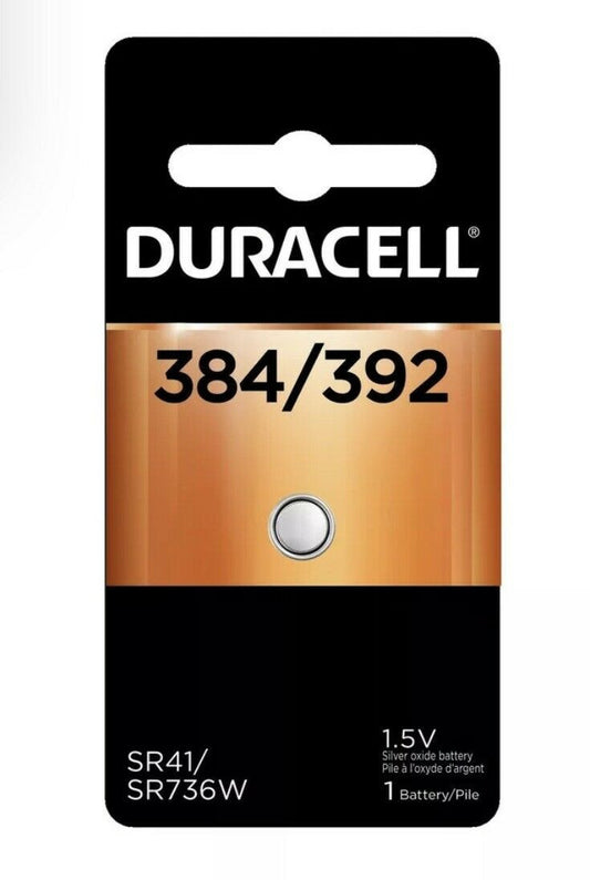 1 384/392 Duracell Silver Oxide Battery (AG3, LR41, MS312, SP384, SP392, SR41)