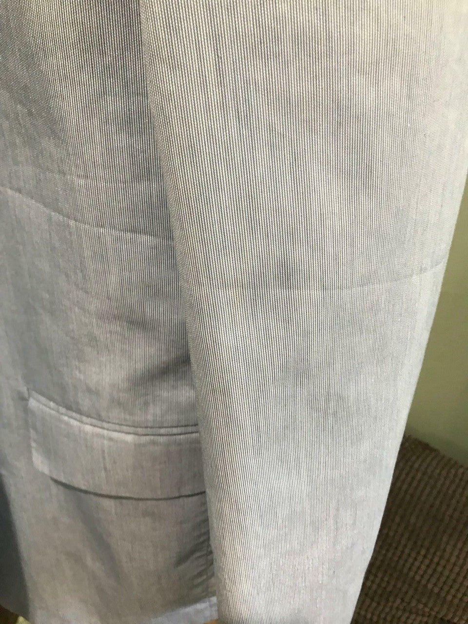 Vintage Haggar Mens Classic Fit 2 Button Light Blue stripe Suit Jacket 44S