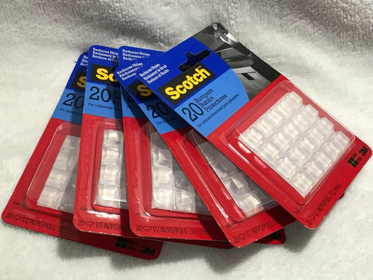 100 pcs (5 pcks) 3M Scotch Bumpers SQUARE Clear 1/2" cabinets & more