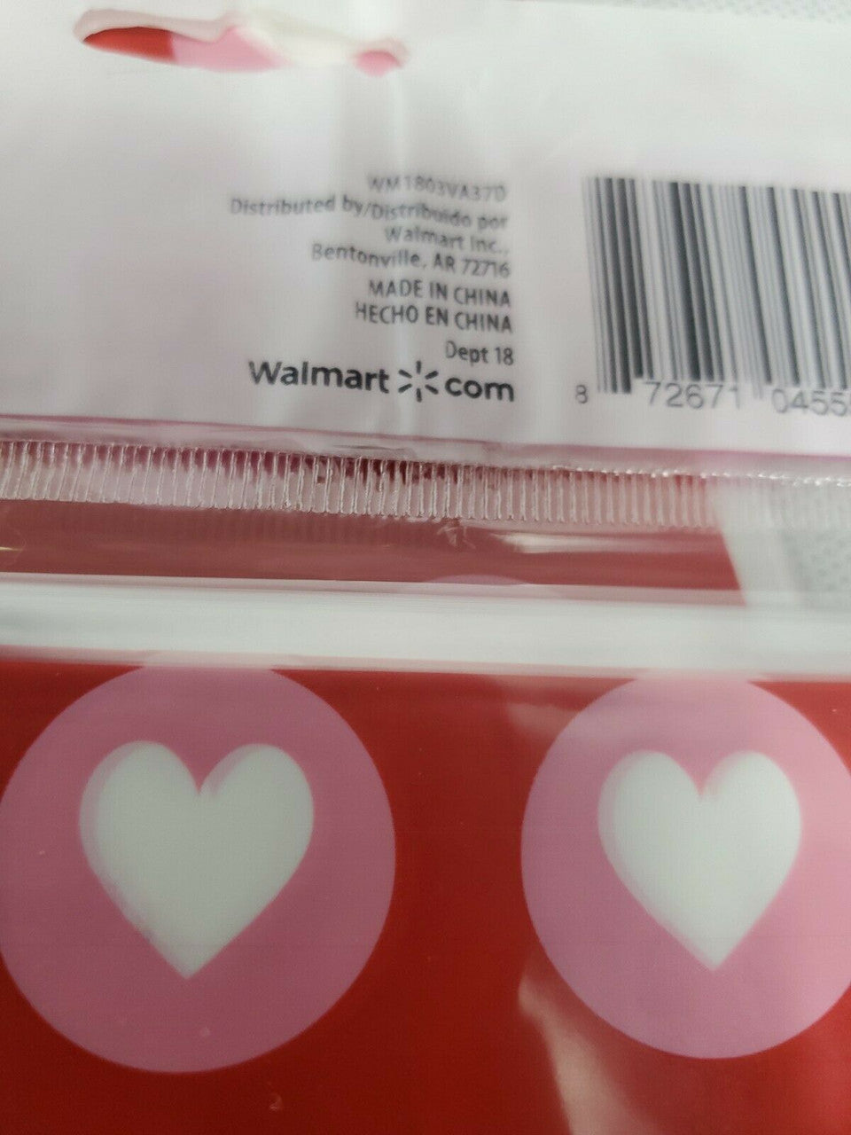 12 Valentine's Day Treat bags with Ties Red with White Colored Hearts