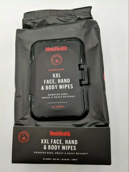 Men’s XXL deodorizing body wipes pack for face, hand, and full-body cleansing—designed to remove dirt, sweat, and odor buildup.