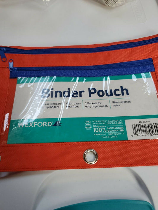 1 X Wexford Fabric Carry-All Zipper Pencil Case RED