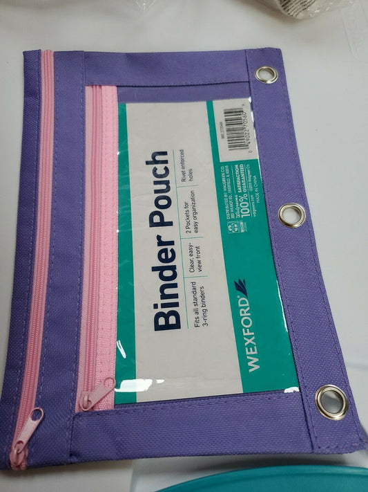 1 X Wexford Fabric Carry-All Zipper Pencil Case PÚRPURA