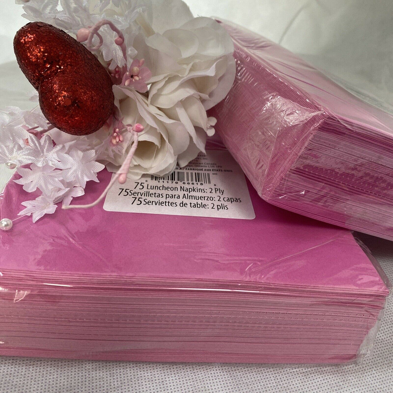 Luncheon Napkins 2 Packs Diva PINK Princess #66618 2 Ply 75 Pack Made in USA