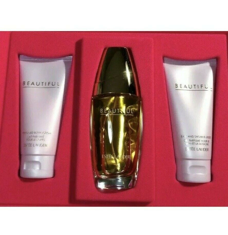 BEAUTIFUL perfume gift set with three Estee Lauder fragrance items in original box